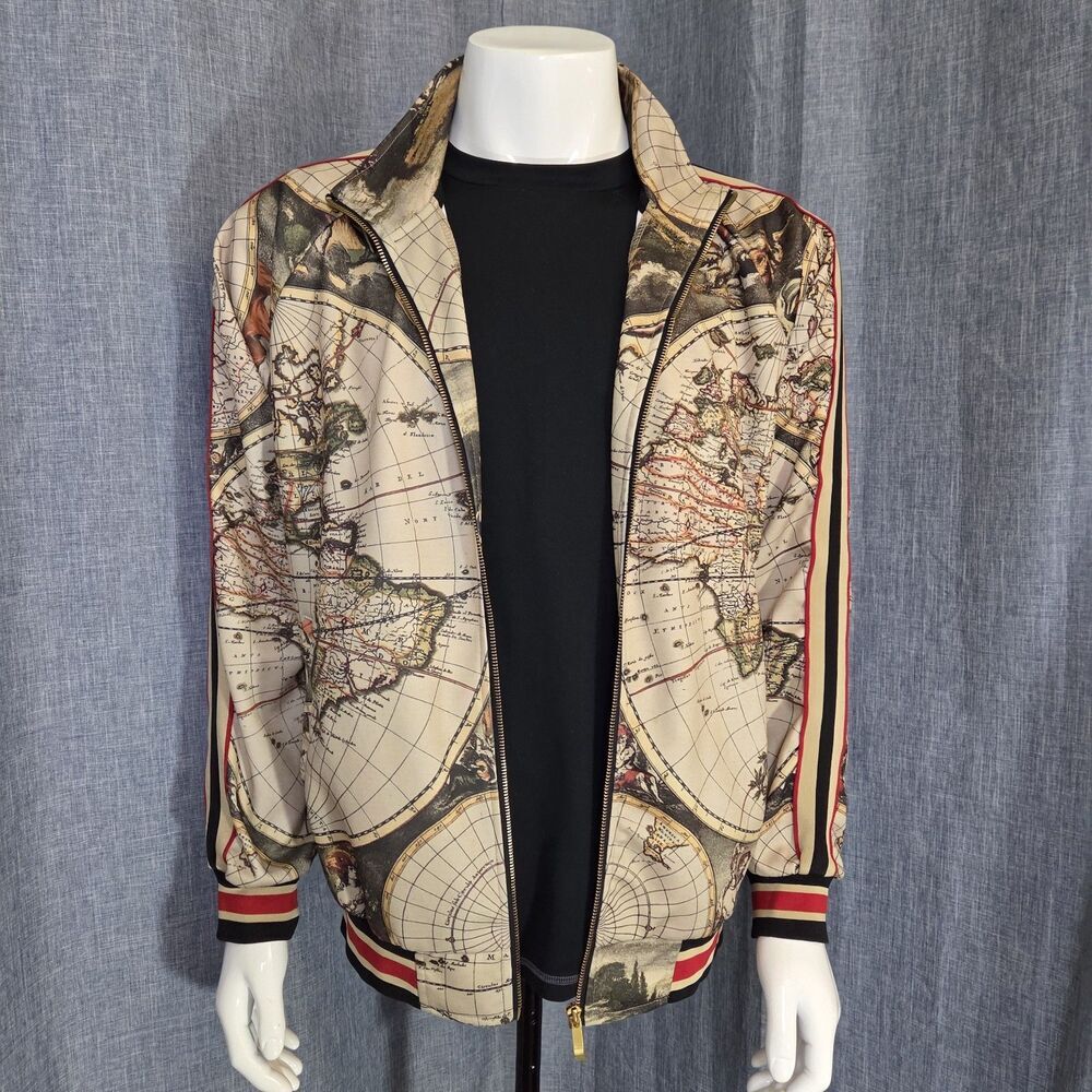 G-Style Global Conquer Track Jacket Full Zip Men's L Tan Graphics - Picture 9 of 9